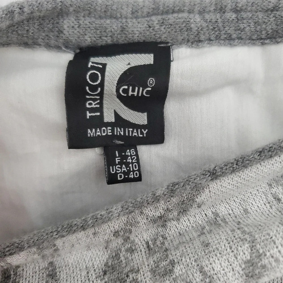 Tricot Chic Made In Italy Pullover Sweater Size 10 Gray Textured Casual Chic Top - Picture 3 of 11